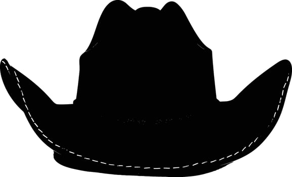 AI generated Silhouette cowboy hat black color only vector