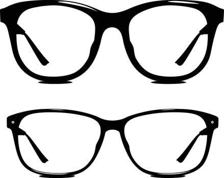 AI generated Silhouette glasses for reading black color only vector