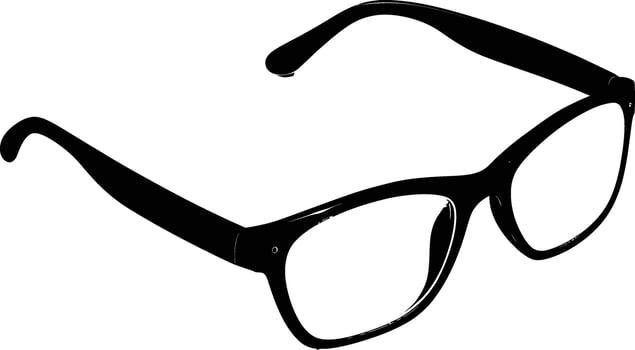 AI generated Silhouette glasses for reading black color only vector
