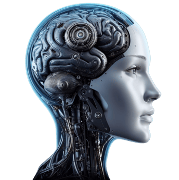 A robot with a human brain The combination of people and AI Artificial intelligence with human thinking png