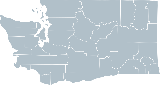 doodle freehand drawing of washington state map. png