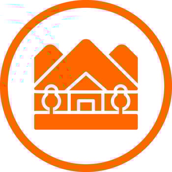 Cabin Landscape Creative Icon Design vector