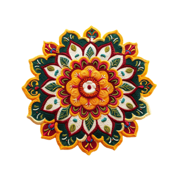 AI generated Diwali Rangoli flower petals ornament png