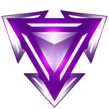 3D logo triangle gray glowing purple light png