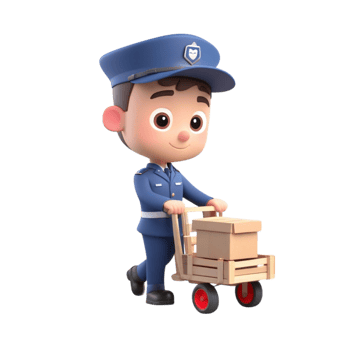 AI generated 3d person with a box on isolated transparent background png, generated with AI png