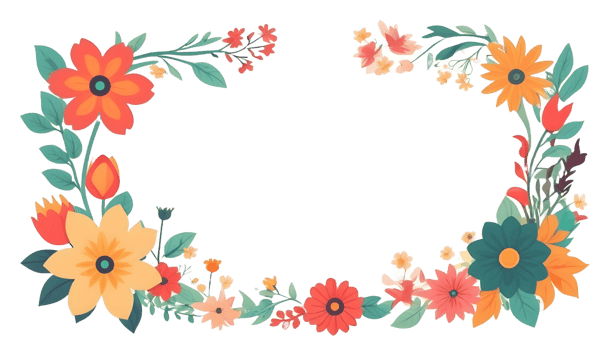 AI generated Floral frame illustration FREE PNG