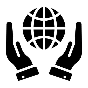 Icon of earth care, solid design vector