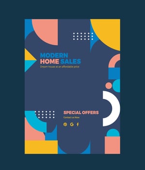 Vector flat vector modern shape flyer template
