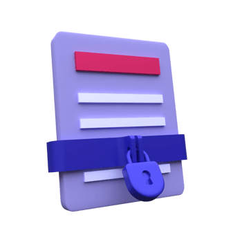 Unique Document security lock 3D rendering icon illustration simple.Realistic illustration. png