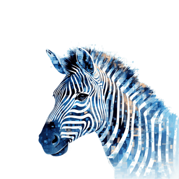 AI generated Isolated zebra illustrated in watercolor png
