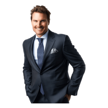 AI generated Sexy smiling business man png