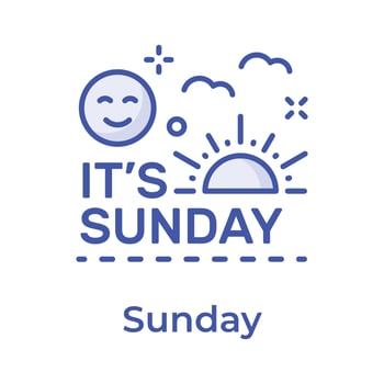 Happy sunday icon design in trendy style, editable vector