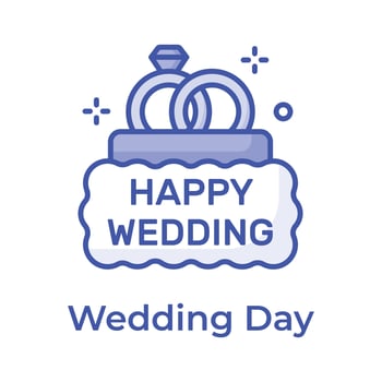 Have a look at this amazing icon of happy wedding, editable vector