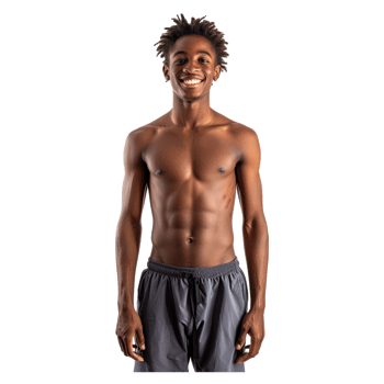 AI generated Smiling young american black man standing in swimwear png