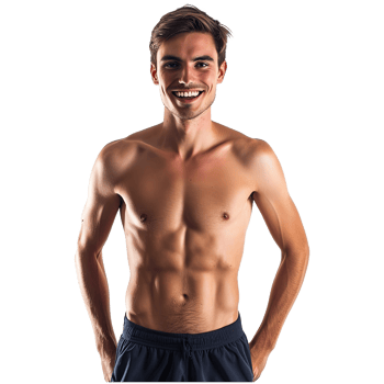 AI generated Smiling young man standing in swimwear png