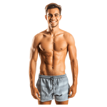 AI generated Smiling young man standing in swimwear png