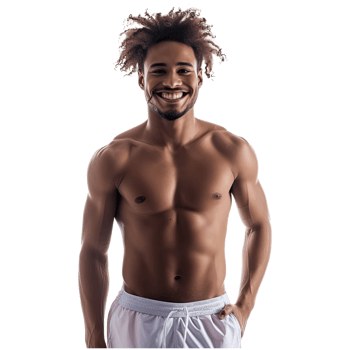 AI generated Smiling young american black man standing in swimwear png