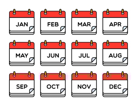 Vector Calendar Months Illustration
