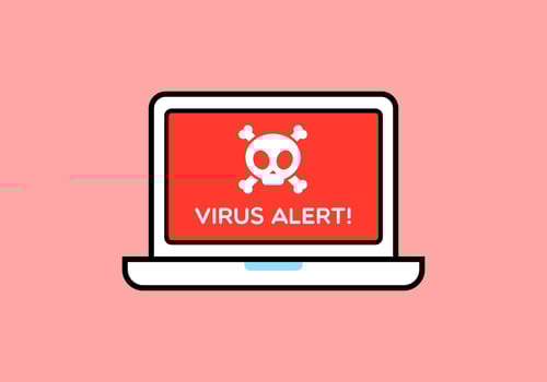 Virus Alert Laptop Flat Design Illustration vector