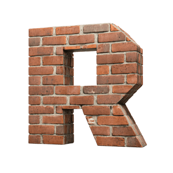 Alphabet made from brick wall png