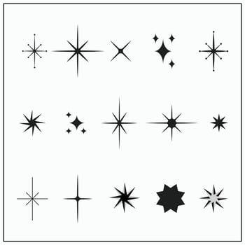 Star icons vector symbols isolated Retro futuristic sparkle icons collection sparkles icon set