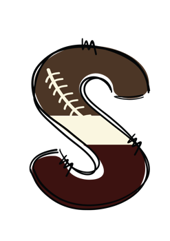 Unique Sports Themed American Football Alphabet Letters Doddle Style for Personal and Commercial Use - Customizable Doodle Patch Letters in Soft Yellow, Brown, and White Colors. png