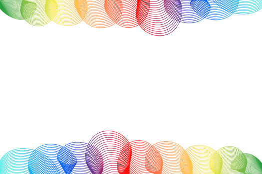 Border of abstract multicolored curls isolated on transparent background. PNG