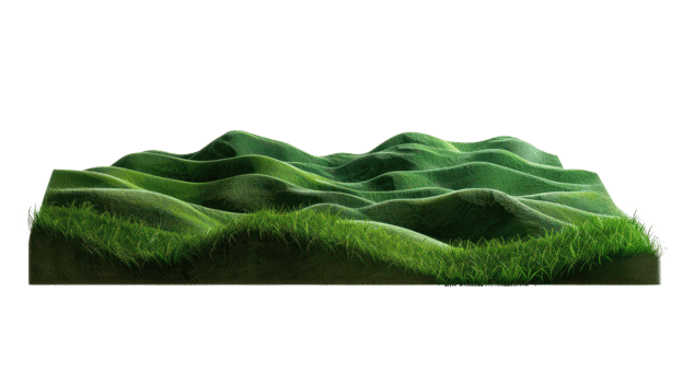 AI generated Serene green rolling hills in a peaceful countryside landscape on transparent background png