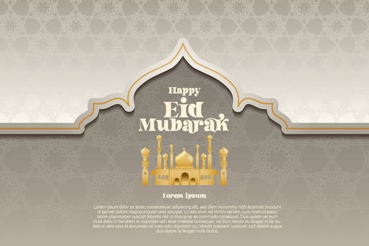 Elegant Islamic glamour background and poster Eid Mubarak Idul Fitri or Ramadan with gradient elemen vector
