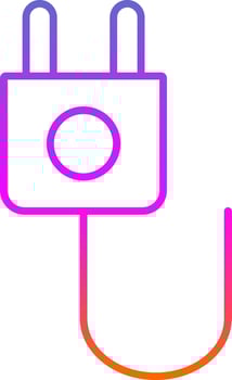 Wall Plug Line Gradient Icon vector