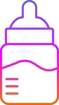Baby Bottle Line Gradient Icon vector