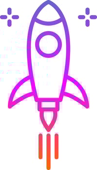 Rocket Line Gradient Icon vector