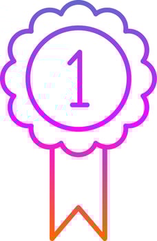Ribbon Line Gradient Icon vector