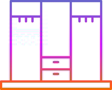 Closet Line Gradient Icon vector