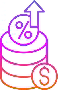 Interest Rate Line Gradient Icon vector