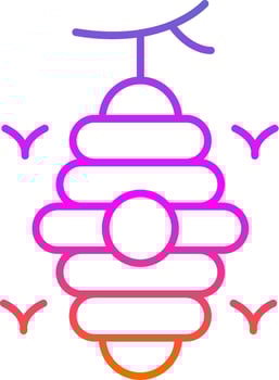 Beehive Line Gradient Icon vector