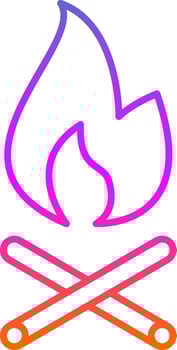 Fire Line Gradient Icon vector