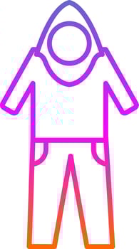 Coverall Line Gradient Icon vector