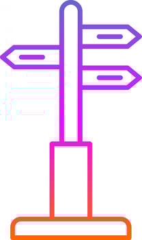 Directional Sign Line Gradient Icon vector