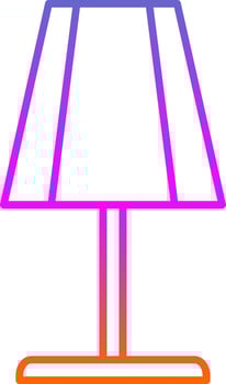 Table Lamp Line Gradient Icon vector