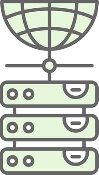 Database Green Light Fillay Icon vector