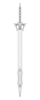 Sword line art. Ancient Longsword. Saber. Blade Tattoo. PNG Illustration.