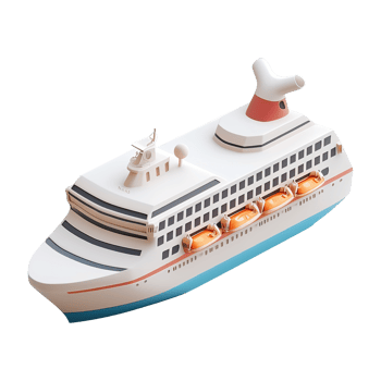 AI generated Cruise ship 3d icon isolated on transparent background png