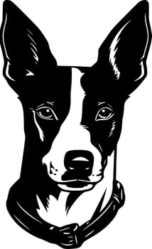 Basenji - Black and White Isolated Icon - Vector illustration