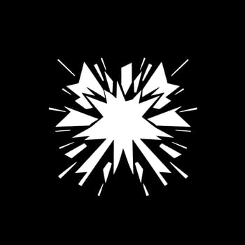 Explosion, Black and White Vector illustration