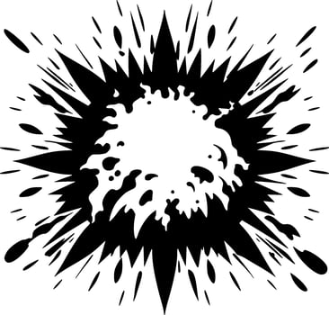 Explosion - Black and White Isolated Icon - Vector illustration