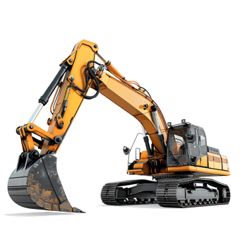 AI generated Groundbreaking Development Excavator Digging Into Earth on Construction Site for Building Infrastructure png