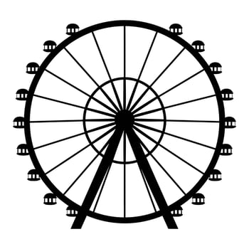 Ferris wheel Vector Silhouette Illustration.