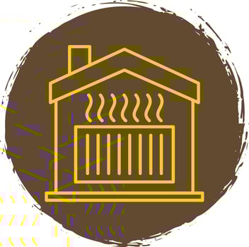 Heating Line Circle Yellow Icon vector