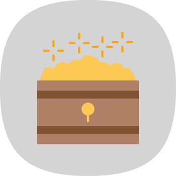 Treasure Flat Curve Icon vector